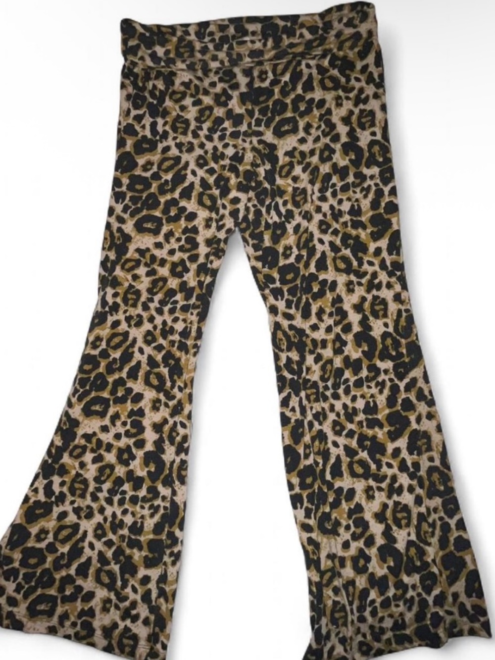 Women’s  Leopard Print Flared Leggings - Brown/Black